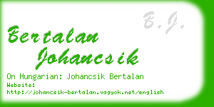 bertalan johancsik business card